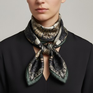 duża jedwabna apaszka  Flaner w Łazienkach Królewskich nocą